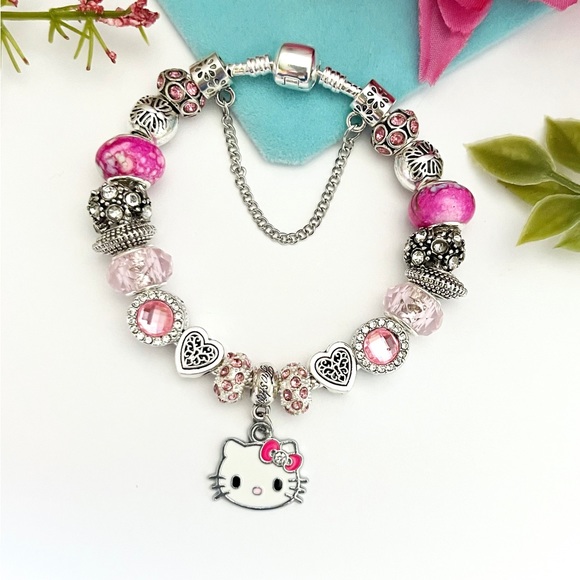 Hello Kitty 925 Sterling Silver Charm Bracelet NEW - Picture 10 of 10